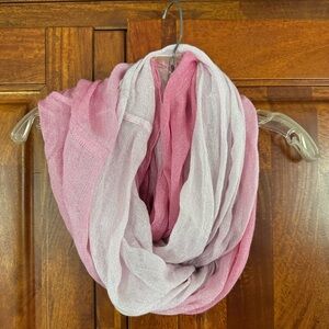 4/$20 ANY SCARF.   Pink and White Infinity Scarf